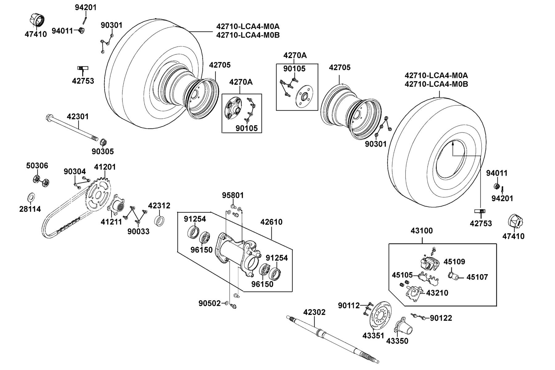 MXU 150 (2016~) Rear Wheel parts diagram