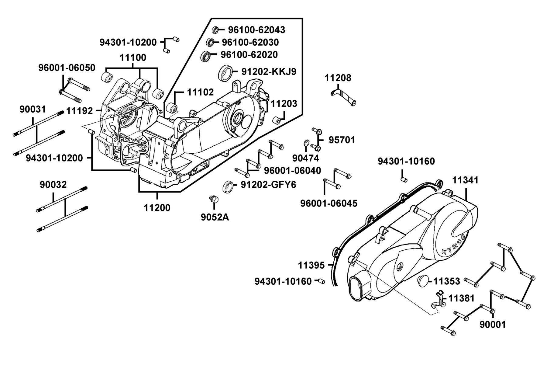 LIKE(2019~) Crank Case parts diagram