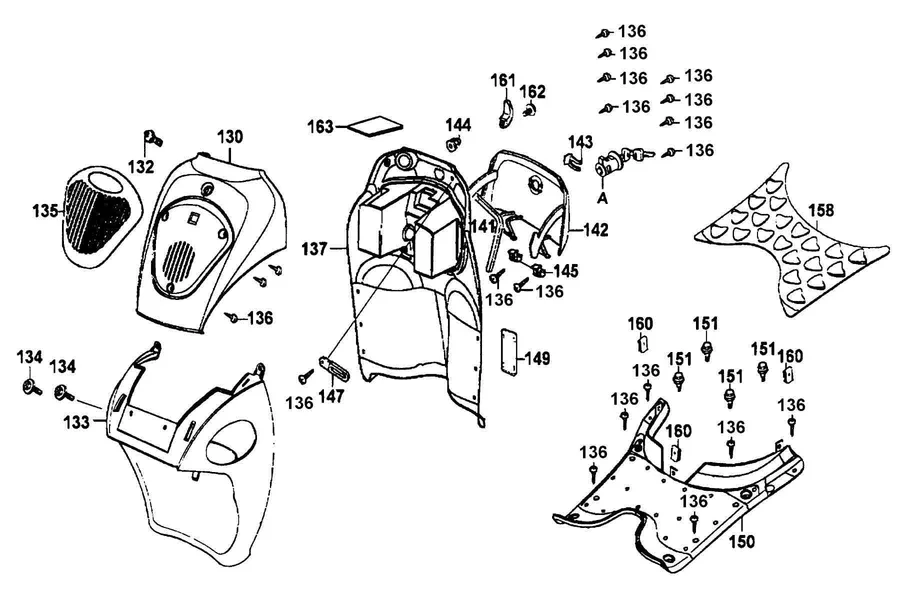F05 Front Cover and Floor Panel parts diagram