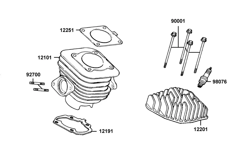 E02 Cylinder Head parts diagram