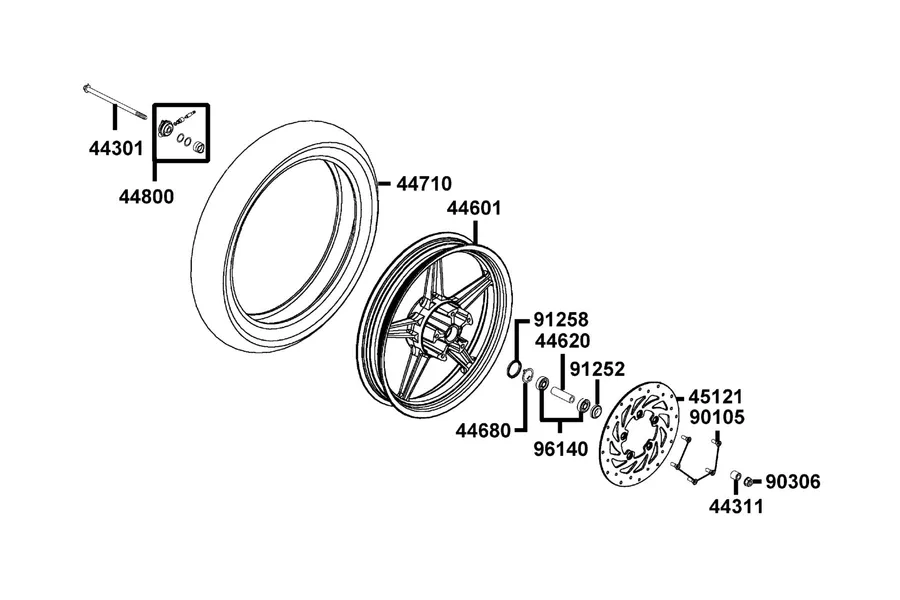 F07 Front Wheel parts diagram