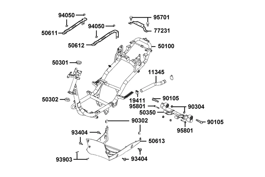 F20 Frame Body parts diagram