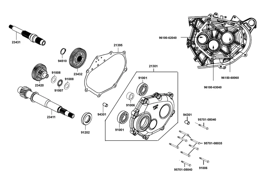 E08 Shaft Reduction parts diagram