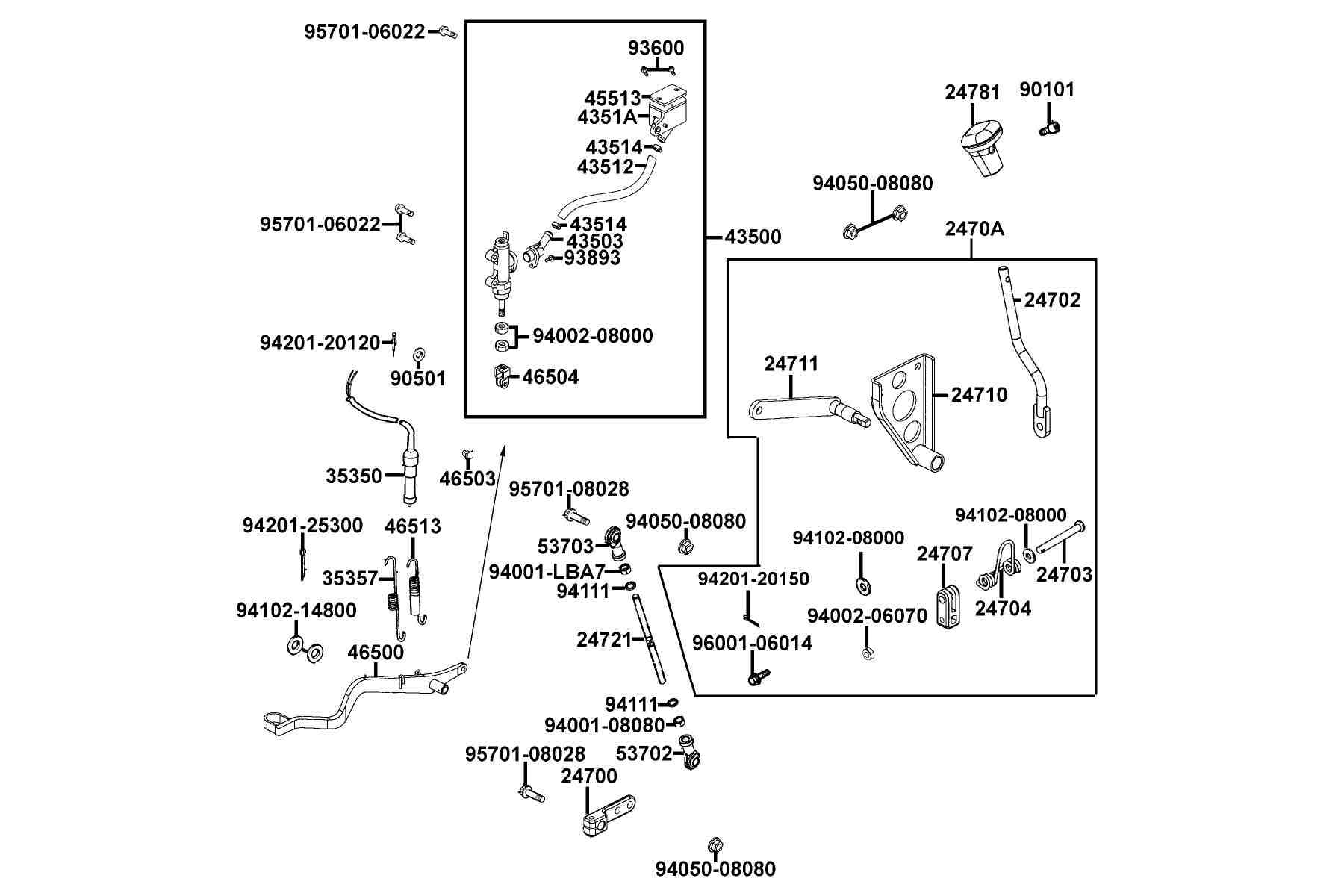 KYMCO MXU 300 (2006-2006) Master Cylinder Rear parts diagram