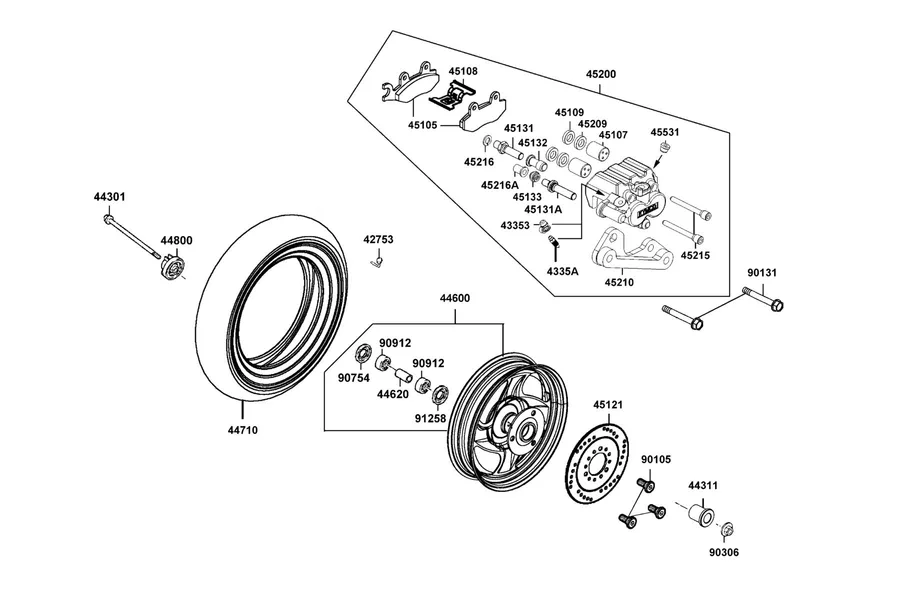 F07 Front Wheel parts diagram