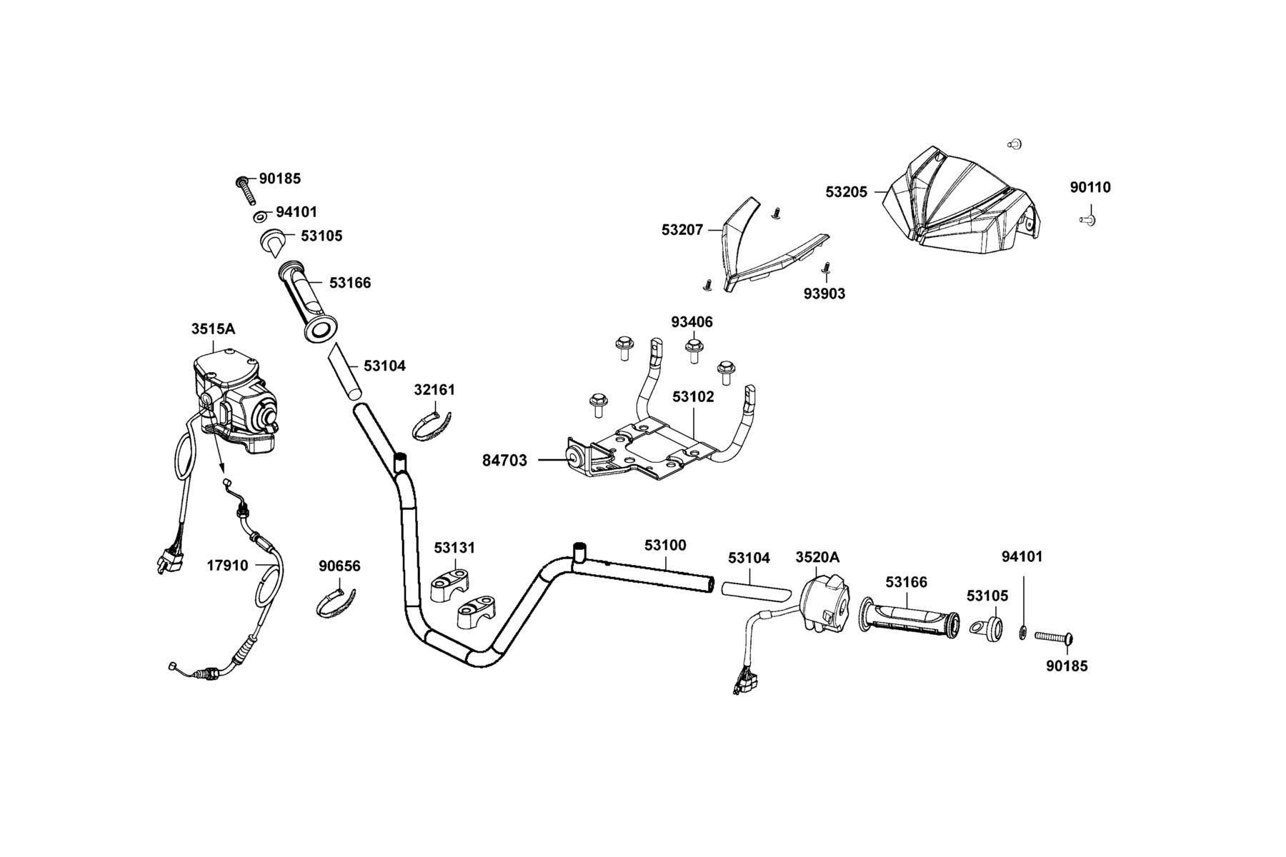 MXU 500i (4X4/IRS) (2016~) Handle Steering parts diagram