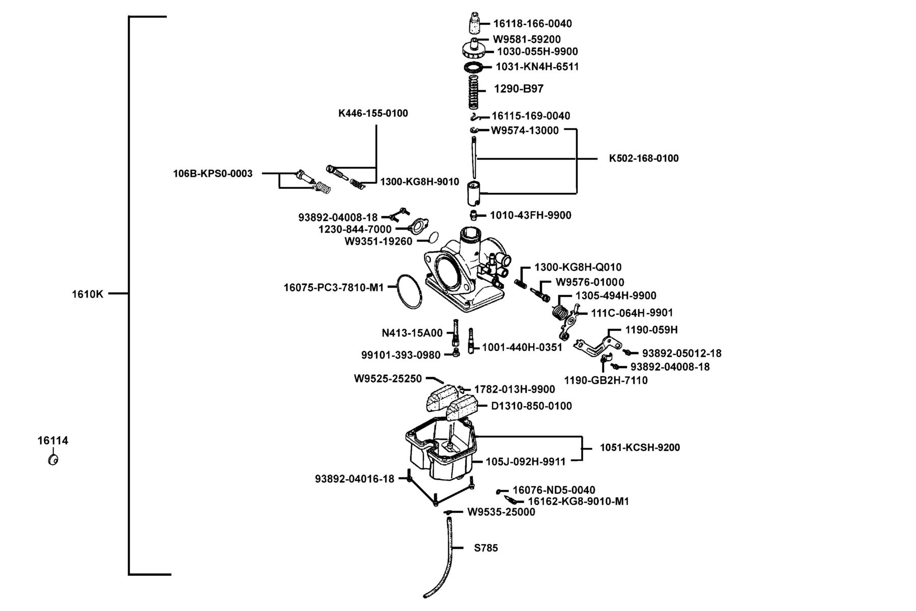 MXU 150X(2020) Carburetor parts diagram