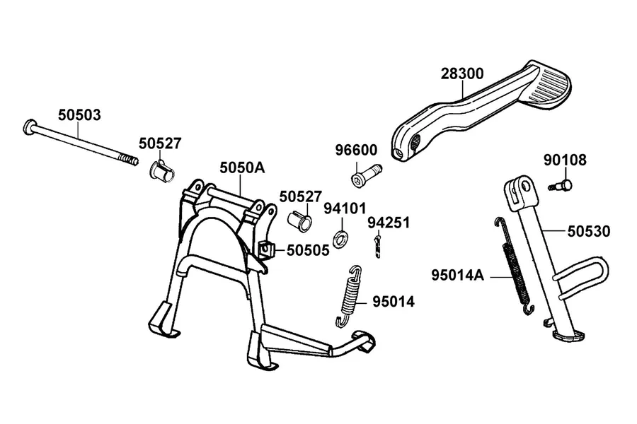 F16 Stand and Kick Starter Arm parts diagram