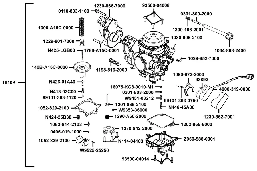 E11 Carburetor parts diagram