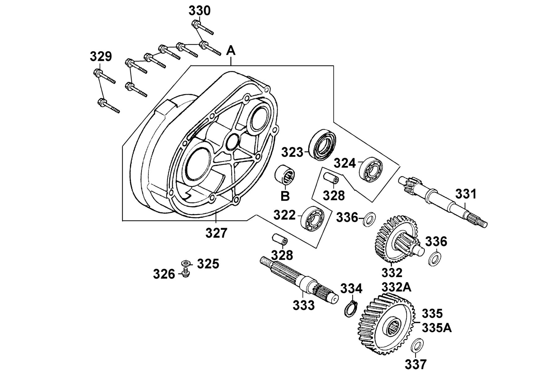 KYMCO B&W150 Transmission parts diagram