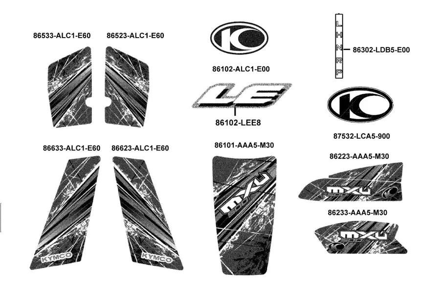 F26 Emblem and Stripe parts diagram