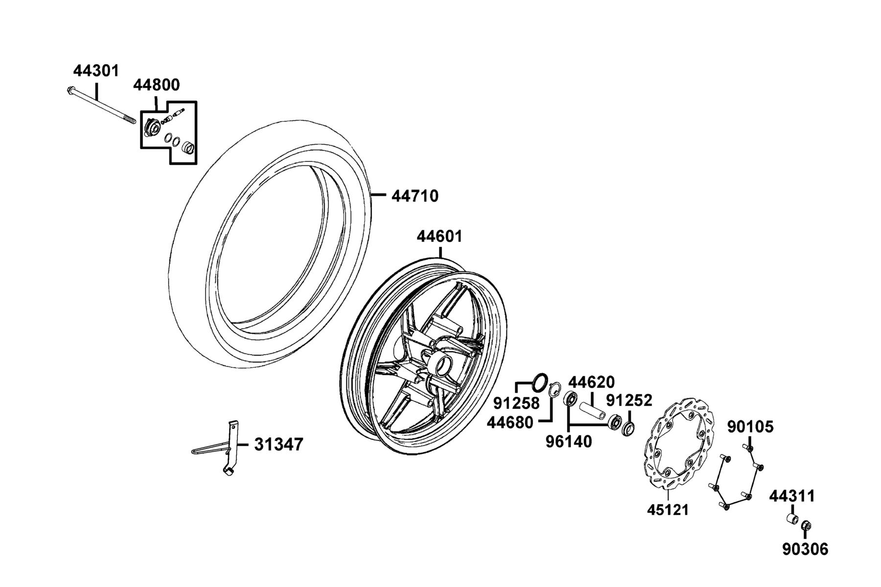 SUPER 8 R Front Wheel parts diagram
