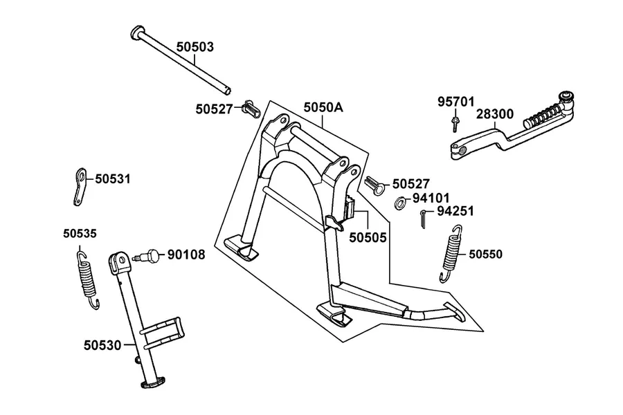 F16 Stand and Kick Starter Arm parts diagram