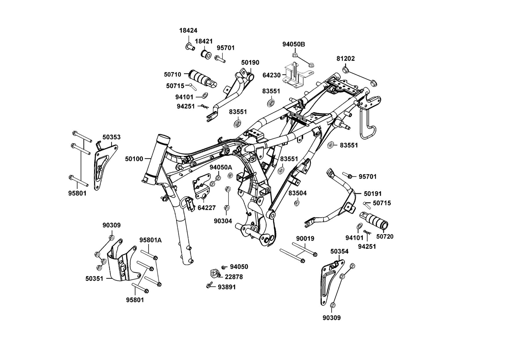 SPADE 150 FI(2020) Frame Body parts diagram