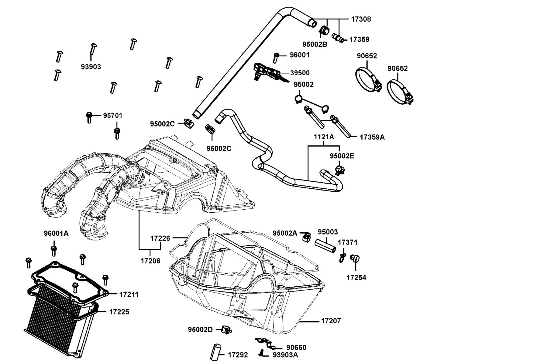AK550 ST Air Cleaner parts diagram