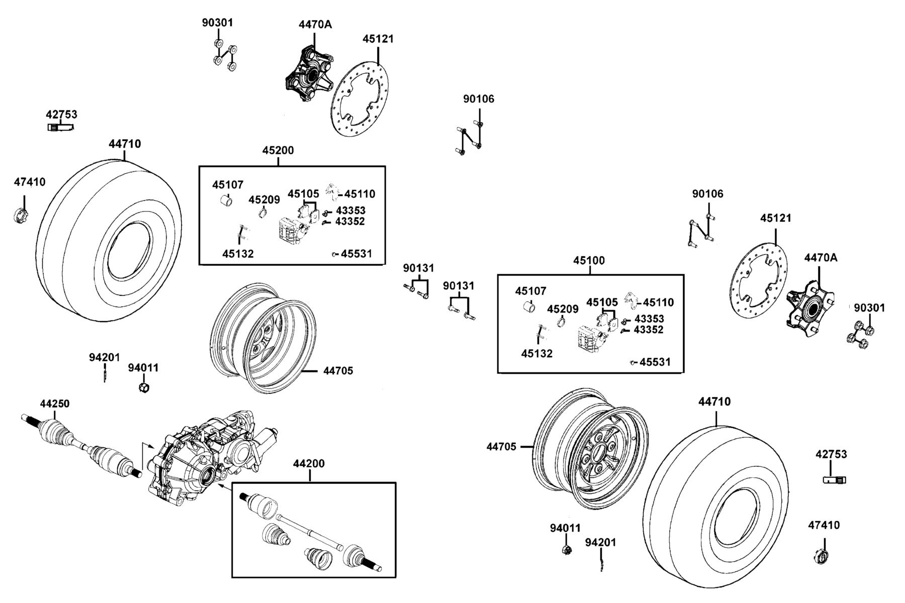MXU 700i(2019) Front Wheel parts diagram