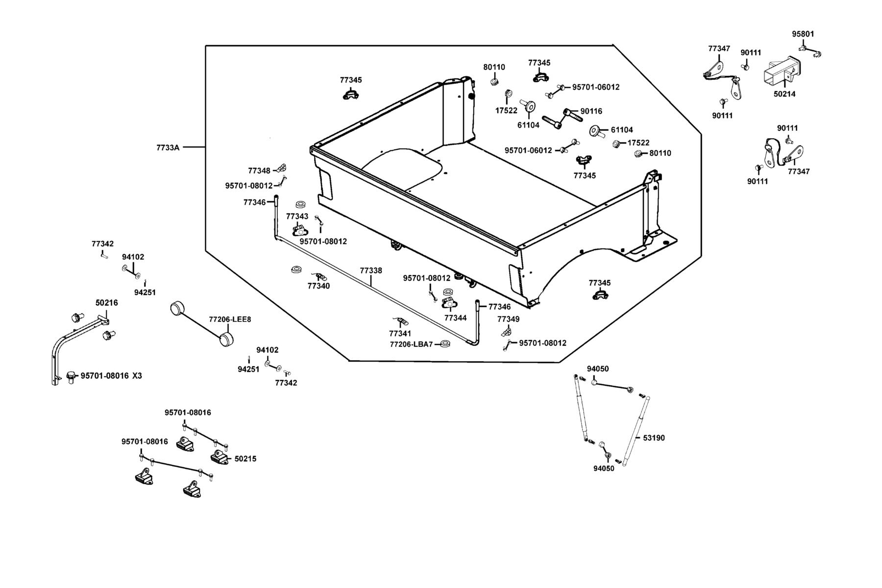UXV 500i (2017~) Carrier Luggage parts diagram