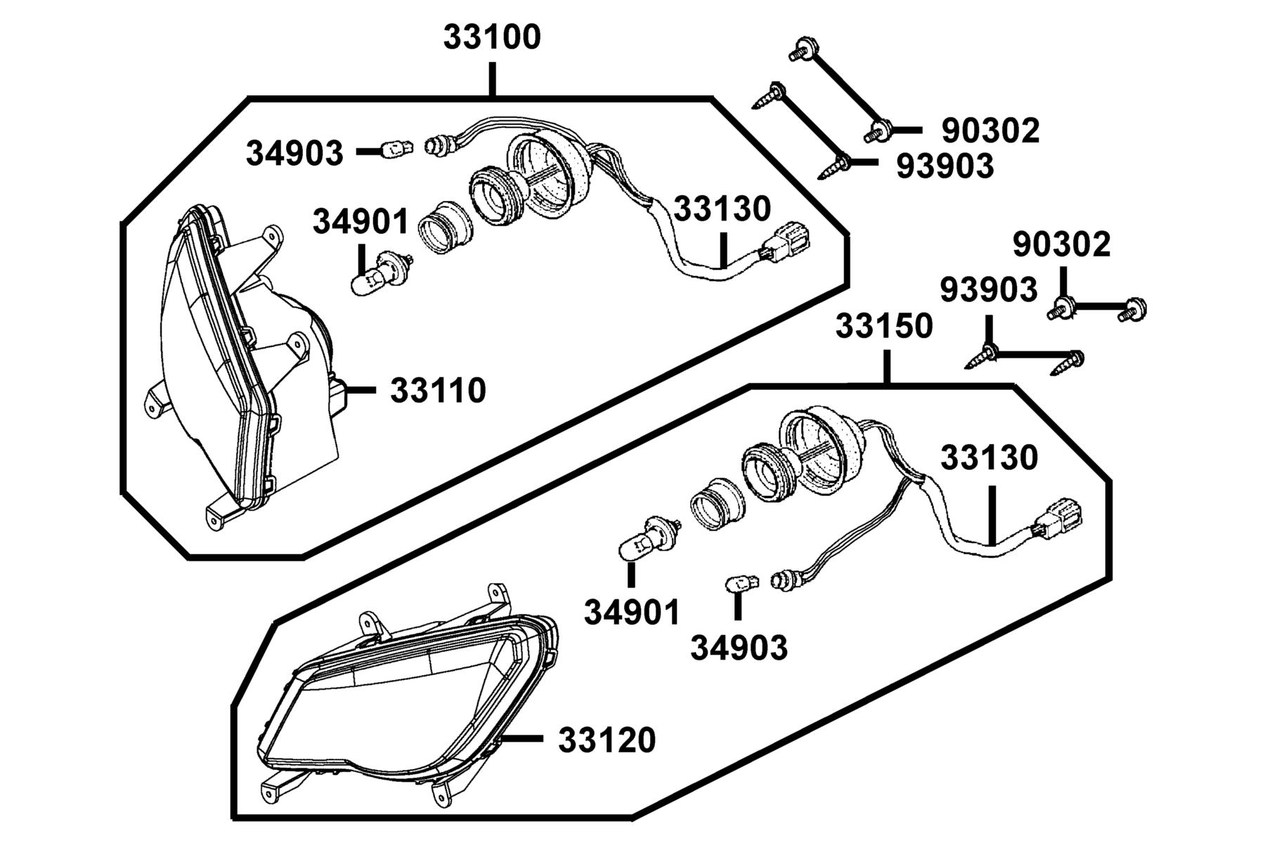 MXU 450i (2024) Head Light parts diagram