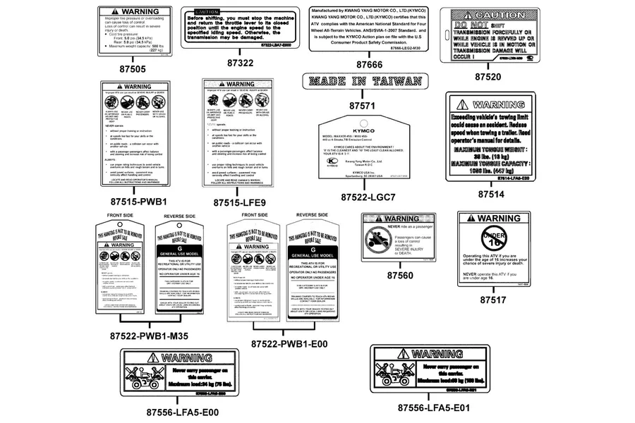 F23 Caution Label parts diagram