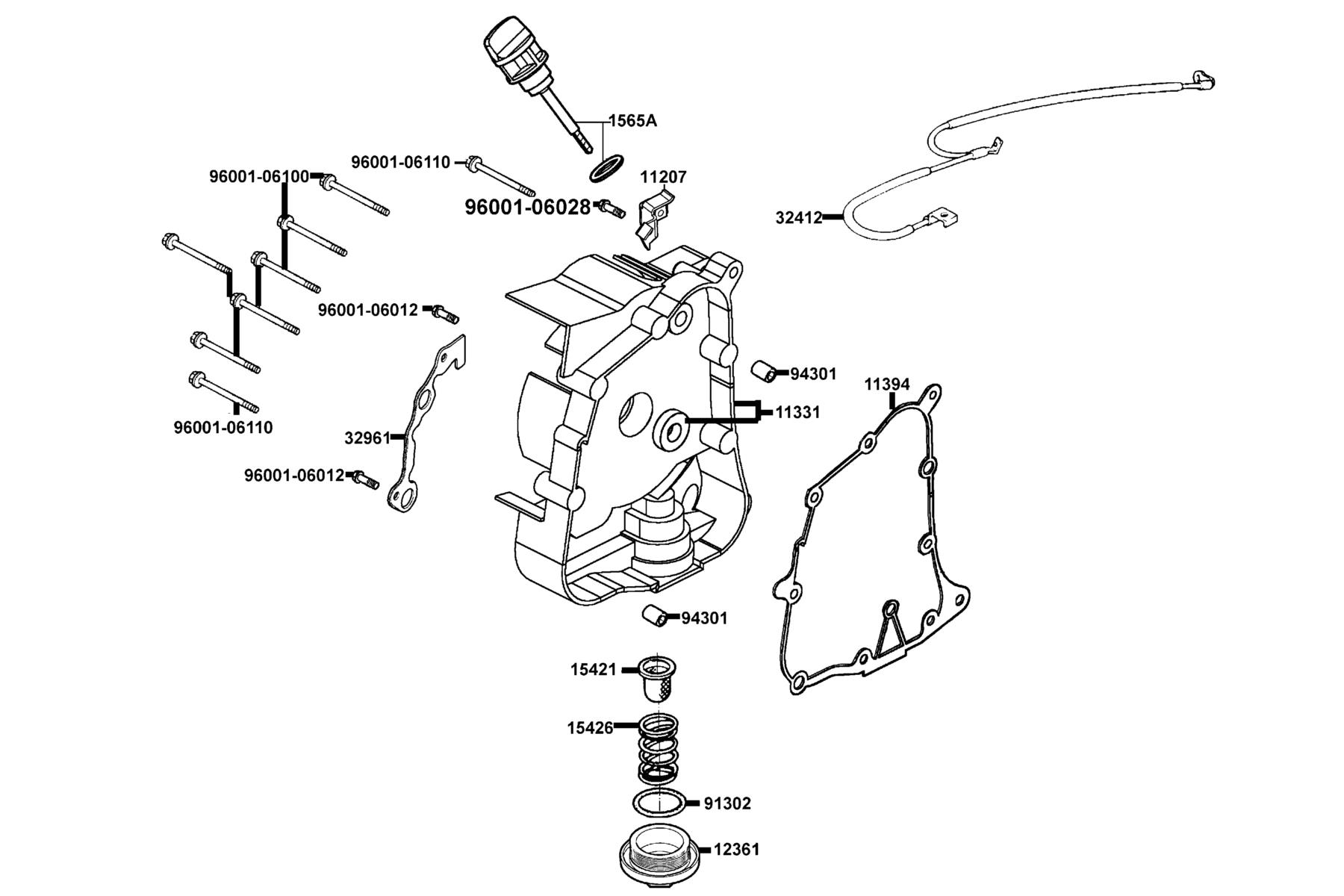 LIKE 200(2010~) Right Crankcase Cover parts diagram