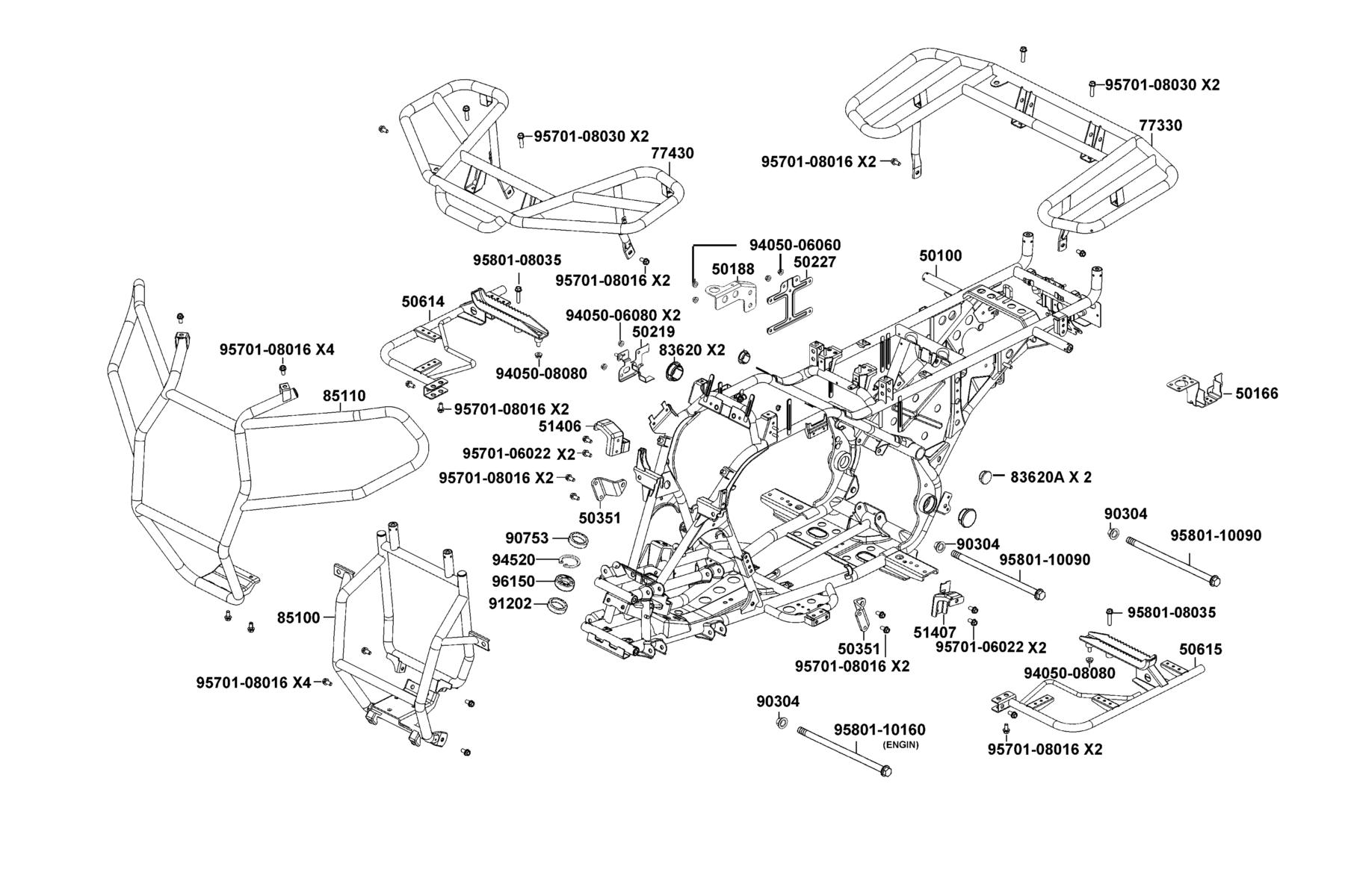 MXU 270(2020) Frame Body parts diagram