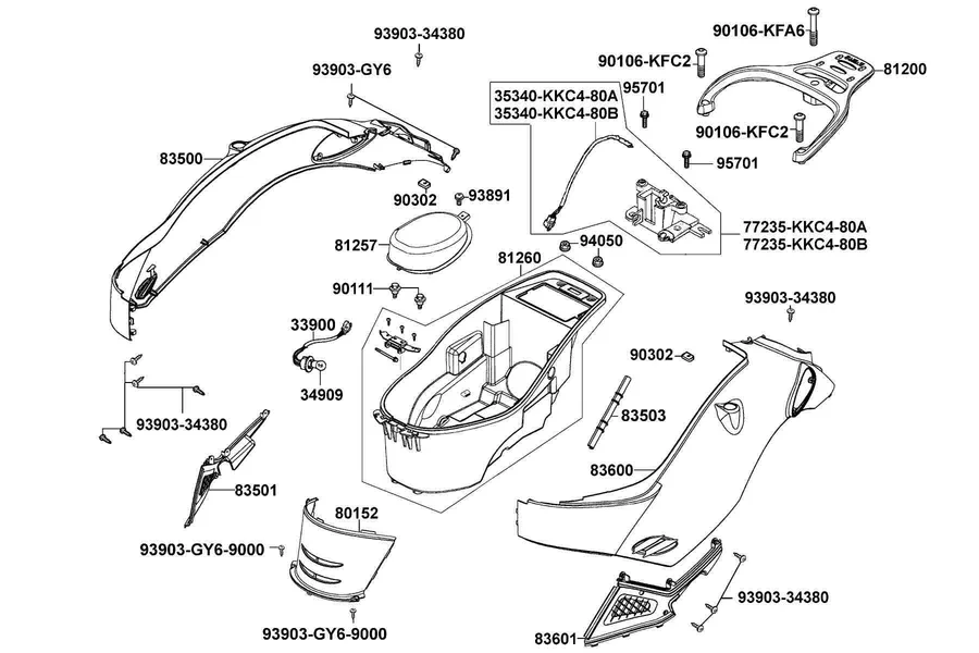 F13 Body Cover and Luggage Box parts diagram