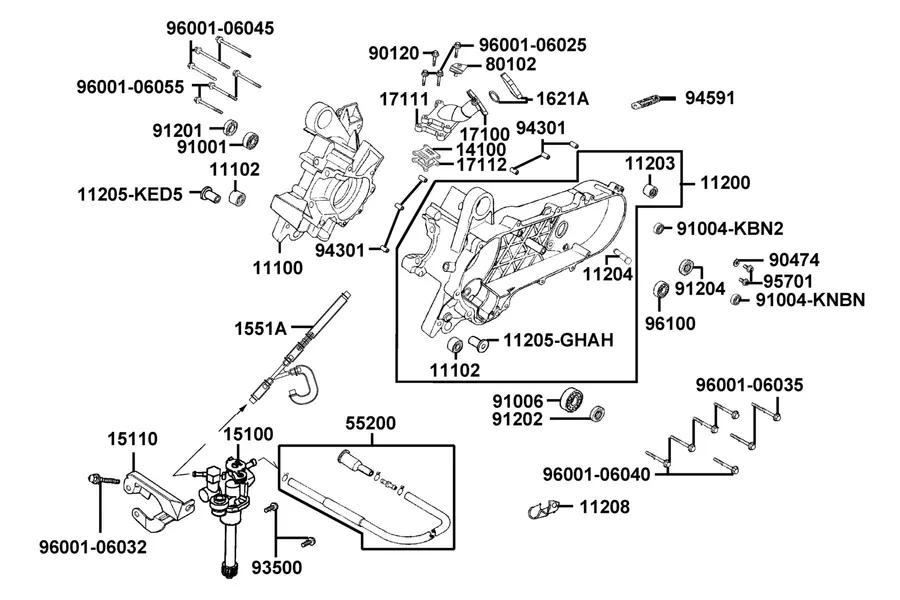 E09 Crankcase parts diagram