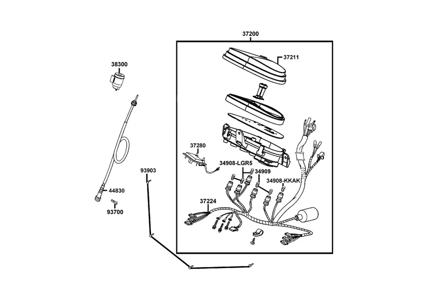 F02 Speedometer parts diagram