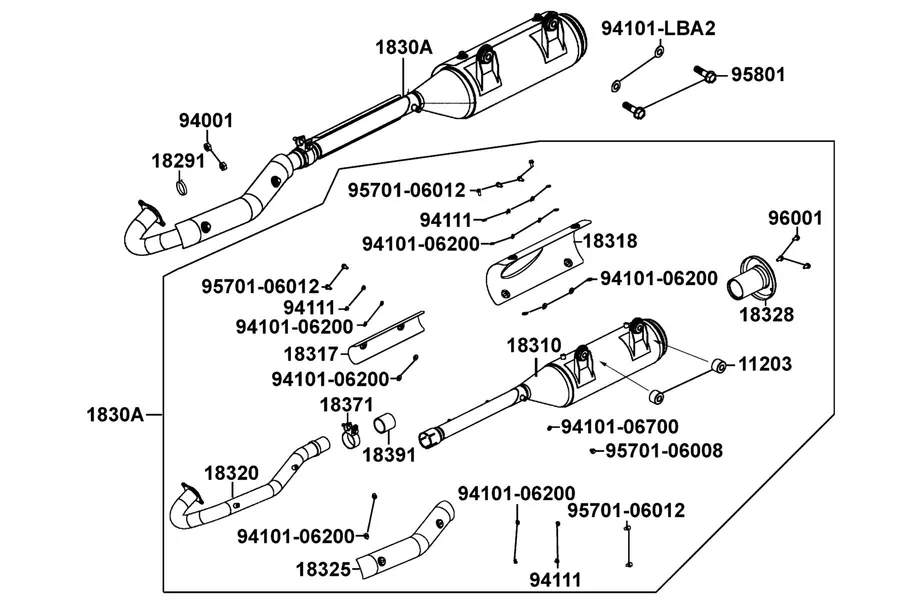 F14 Exhaust Muffler parts diagram
