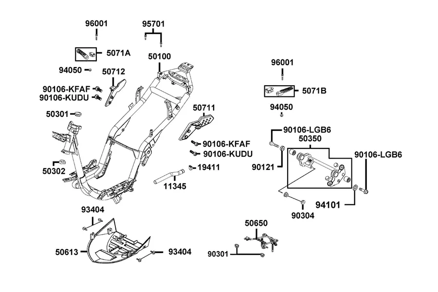 F20 Frame Body parts diagram