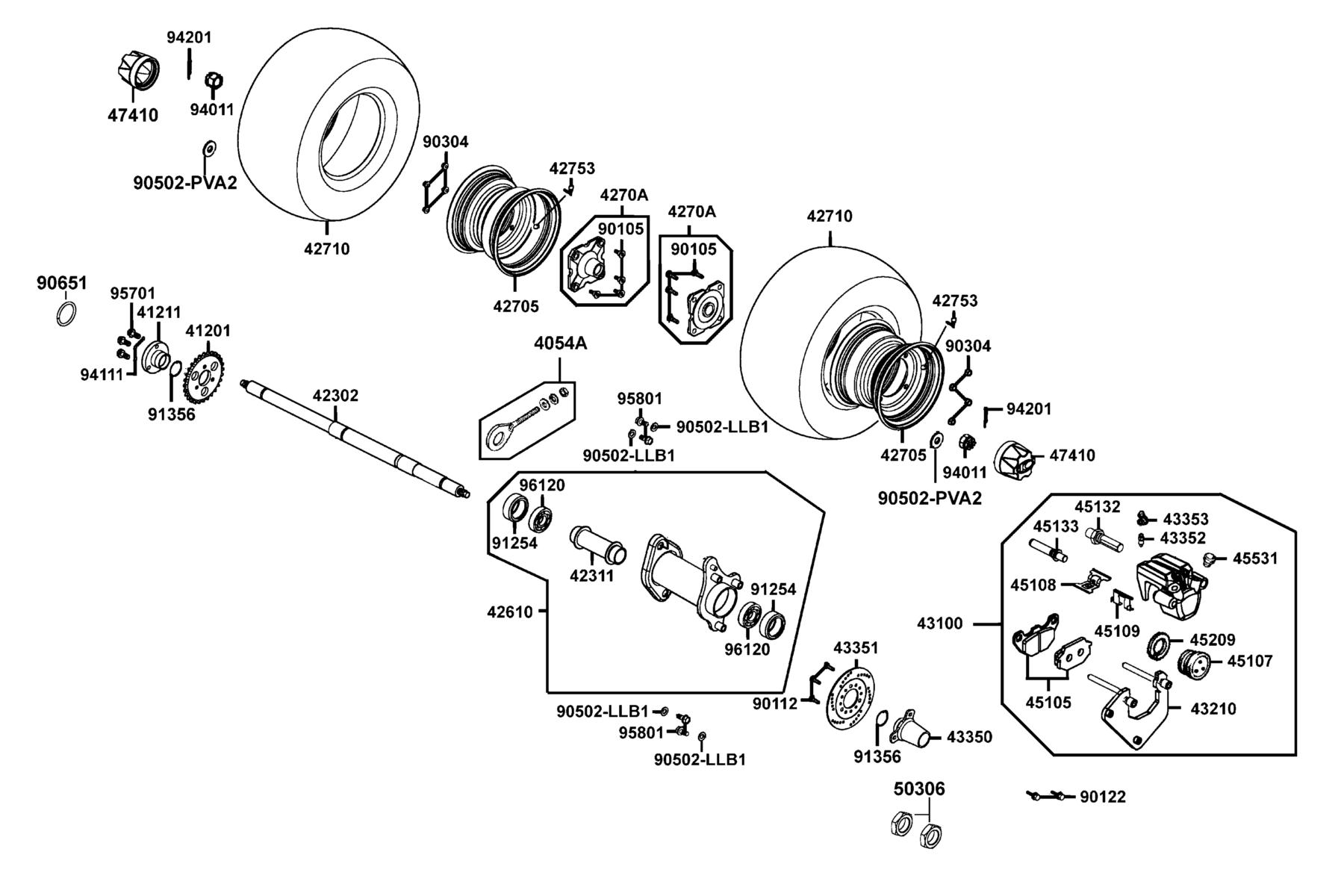 MONGOOSE 90S (2021) Rear Wheel parts diagram