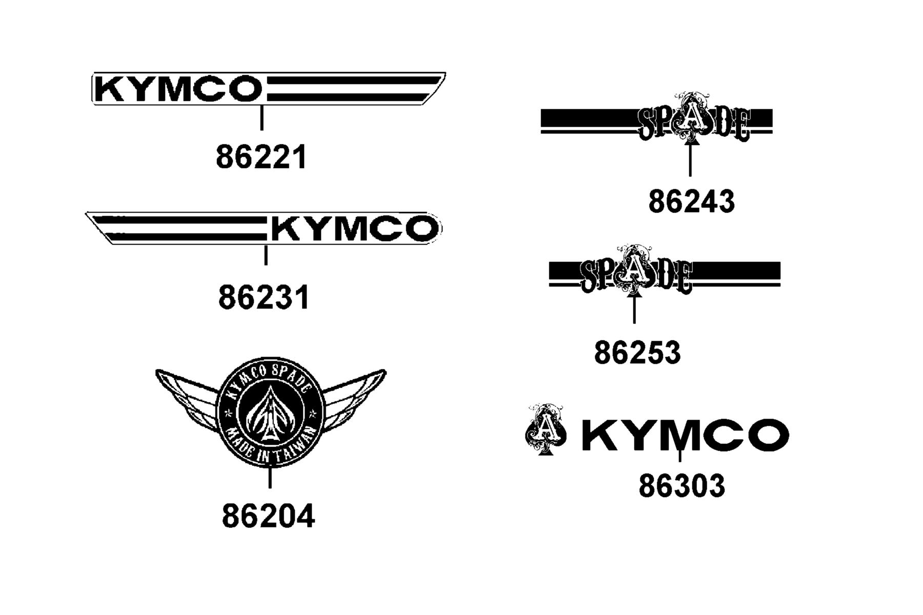 SPADE 150 FI(2018) Emblem ● Stripe parts diagram