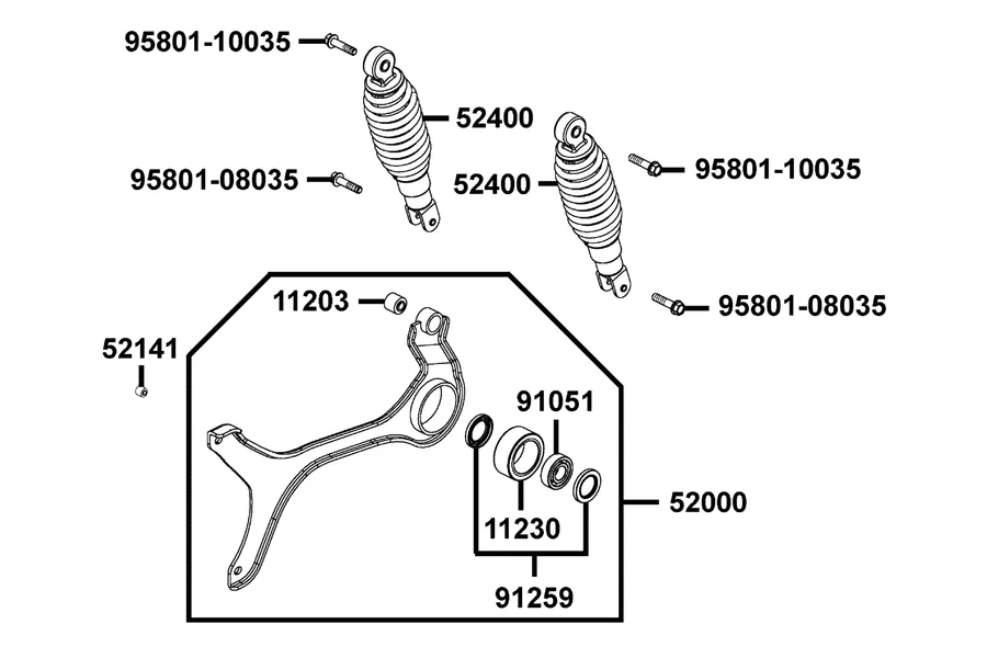 F16 Rear Cushion parts diagram
