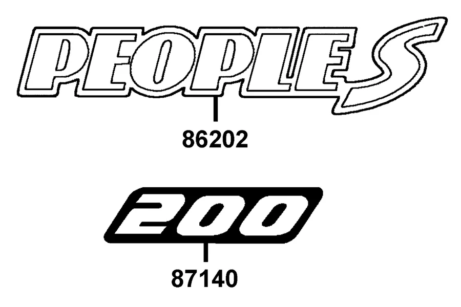 F25 Emblem and Stripe parts diagram