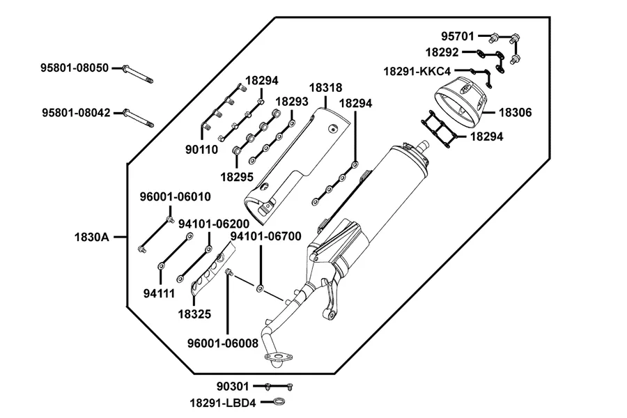 F14 Exhaust Muffler parts diagram