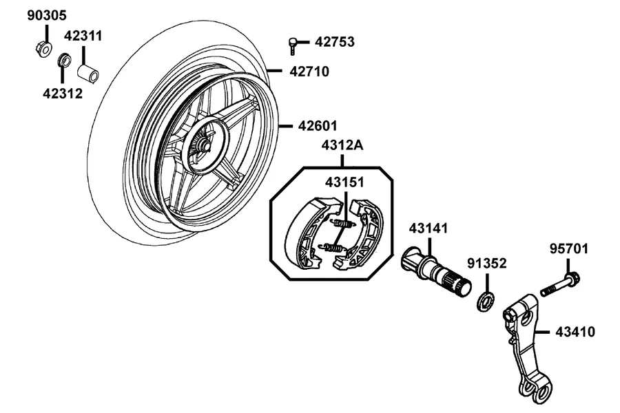 F08 Rear Wheel parts diagram