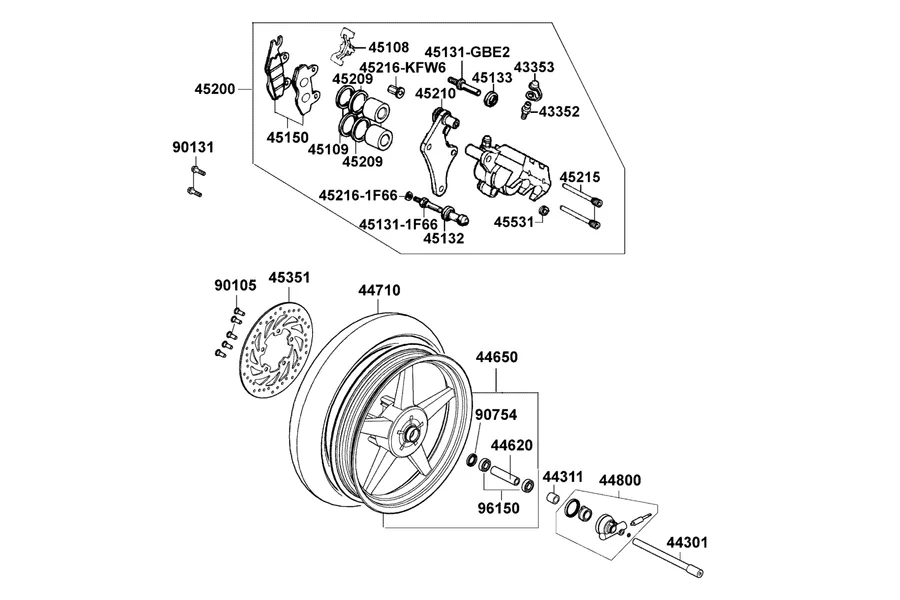 F08 Front Wheel parts diagram