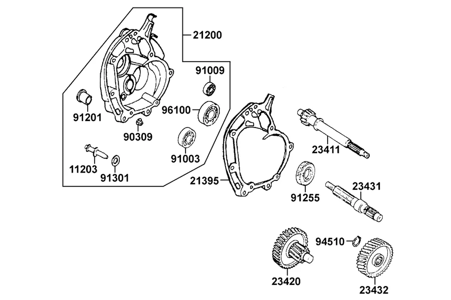 E08 Transmission parts diagram