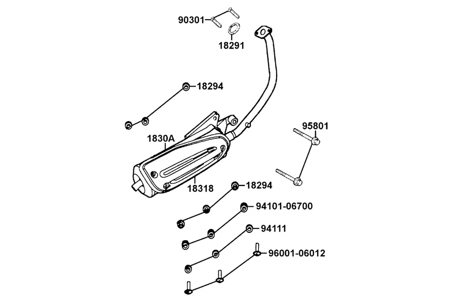 F14 Exhaust Muffler parts diagram