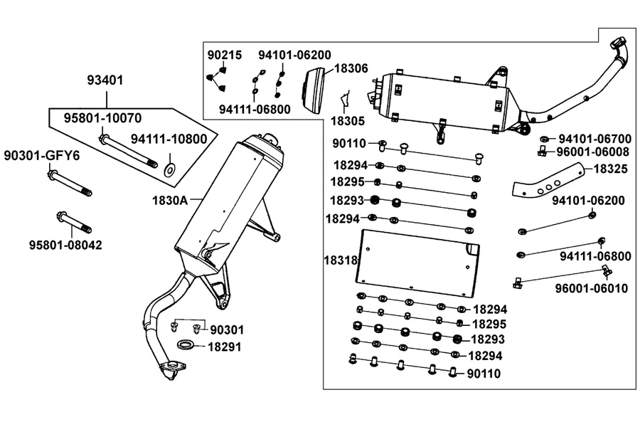 F15 Exhaust Muffler parts diagram