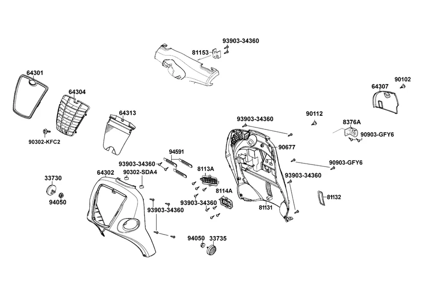 F05 Front Cover parts diagram