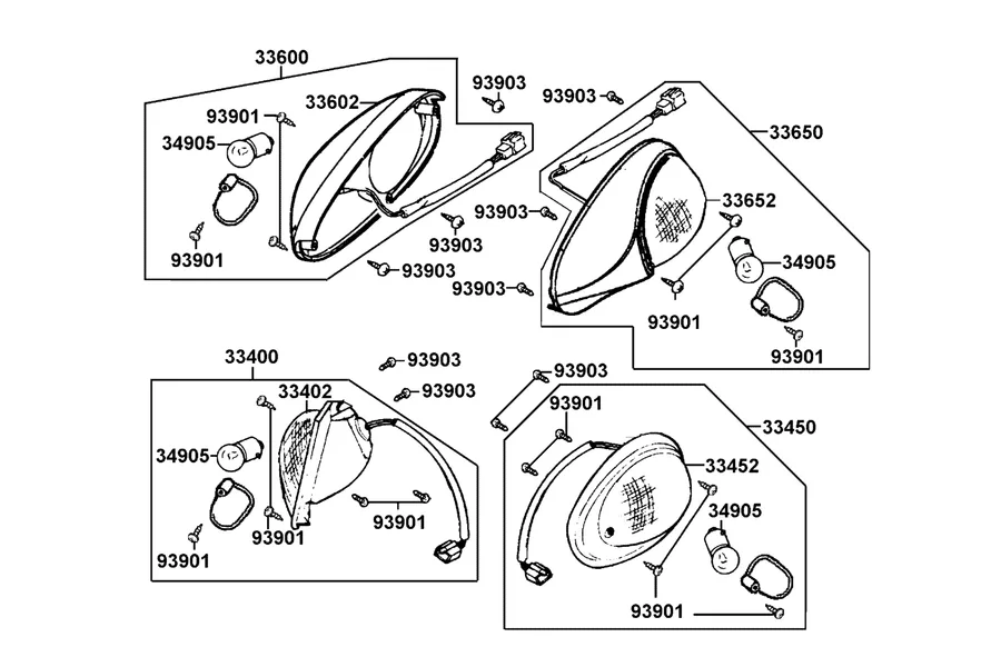 F18 Front Winker and Rr Winker parts diagram