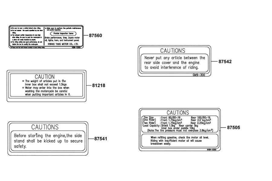 F23 Caution Label parts diagram
