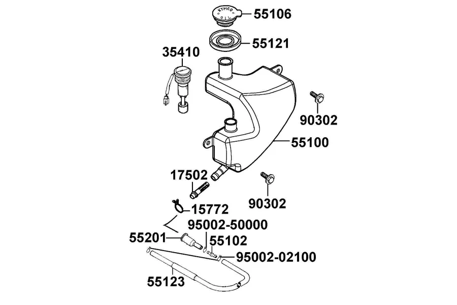 F12 Oil Tank parts diagram