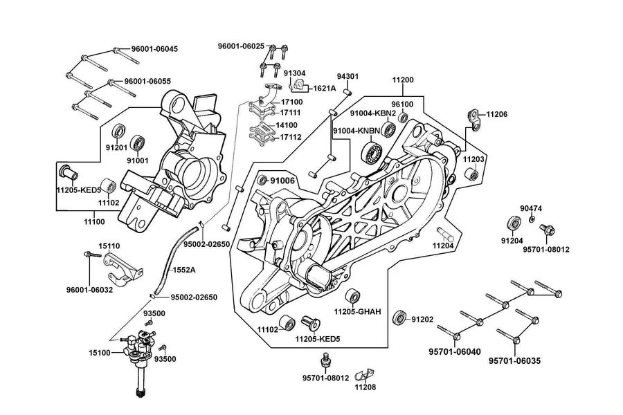 E09 Crankcase and Oil Pump parts diagram