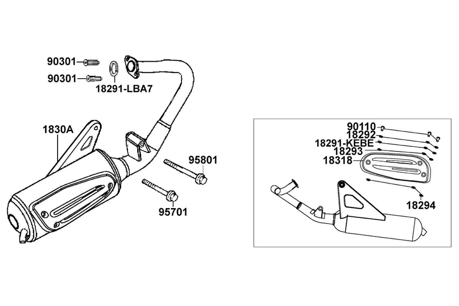 F15 Exhaust Muffler parts diagram