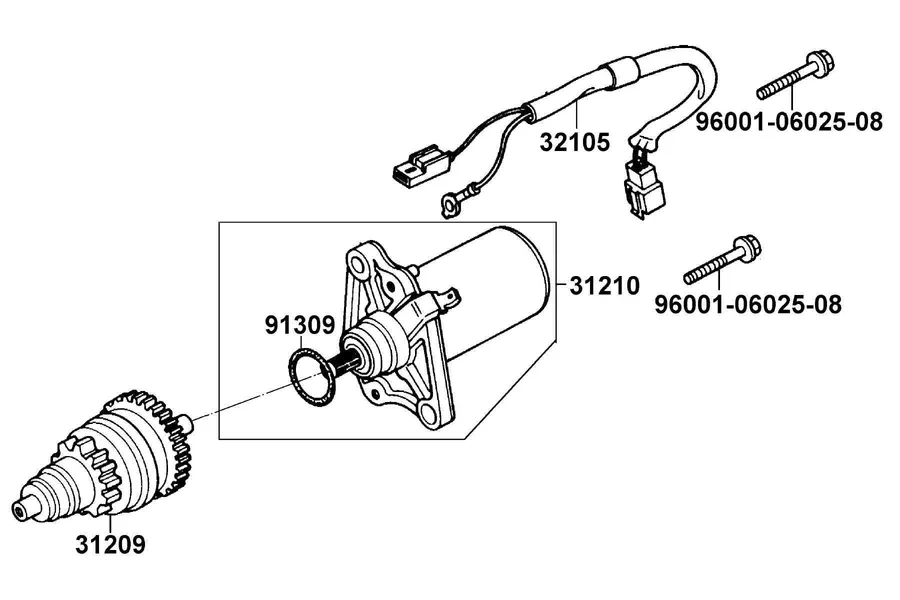 E04 Starting Motor parts diagram