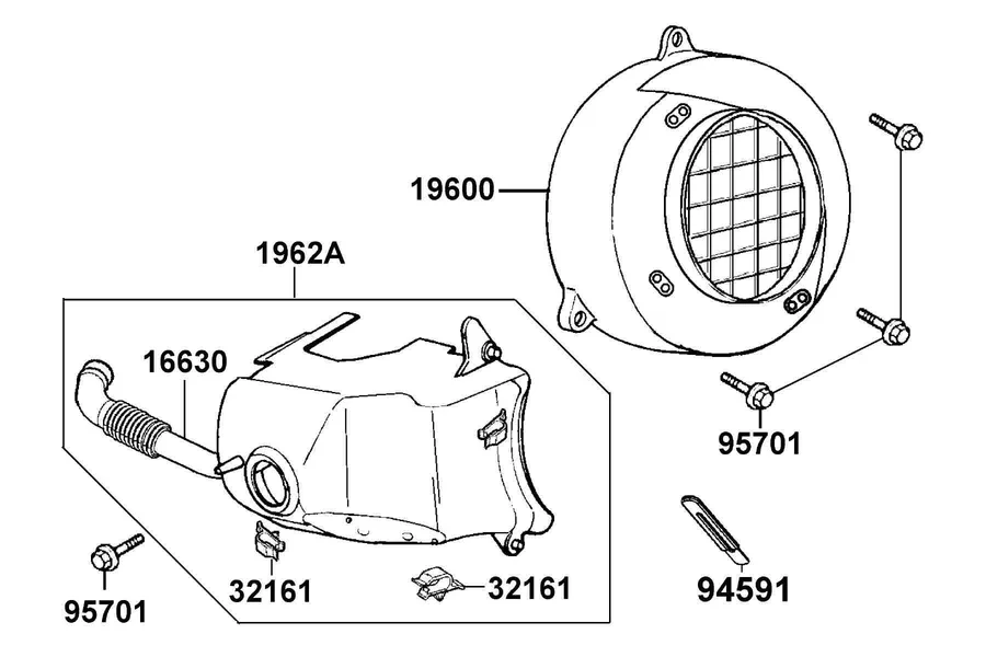 E01 Fan Cover and Shroud parts diagram
