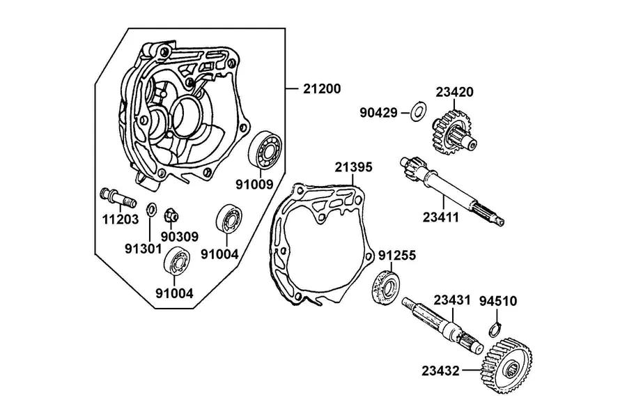 E08 Transmission parts diagram