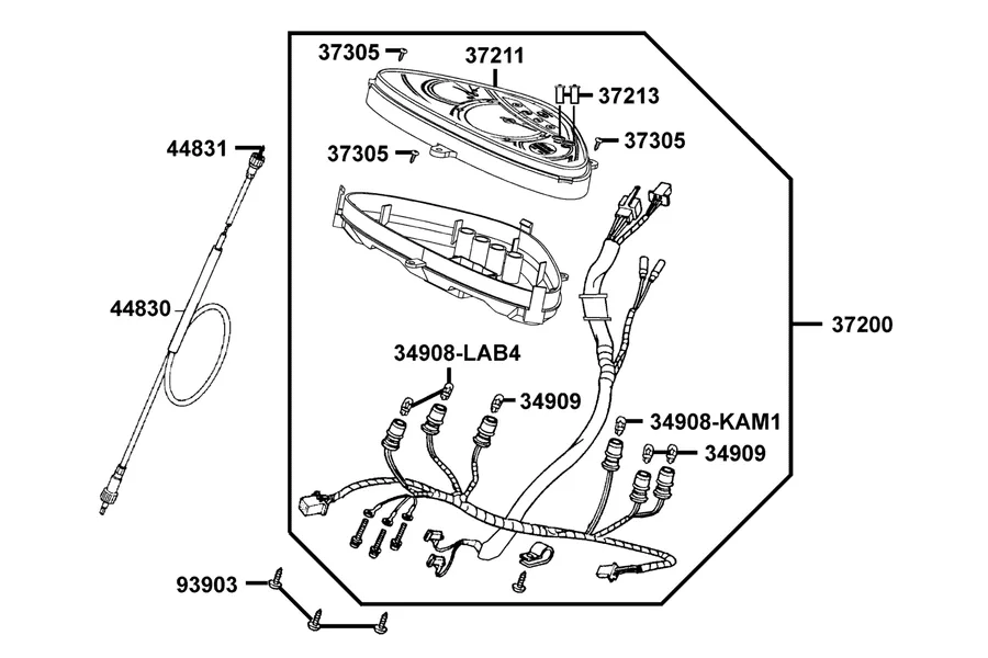 F02 Speedometer parts diagram